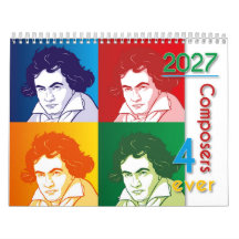 Klassische Komponisten Portraits, Cartoon Style, 2