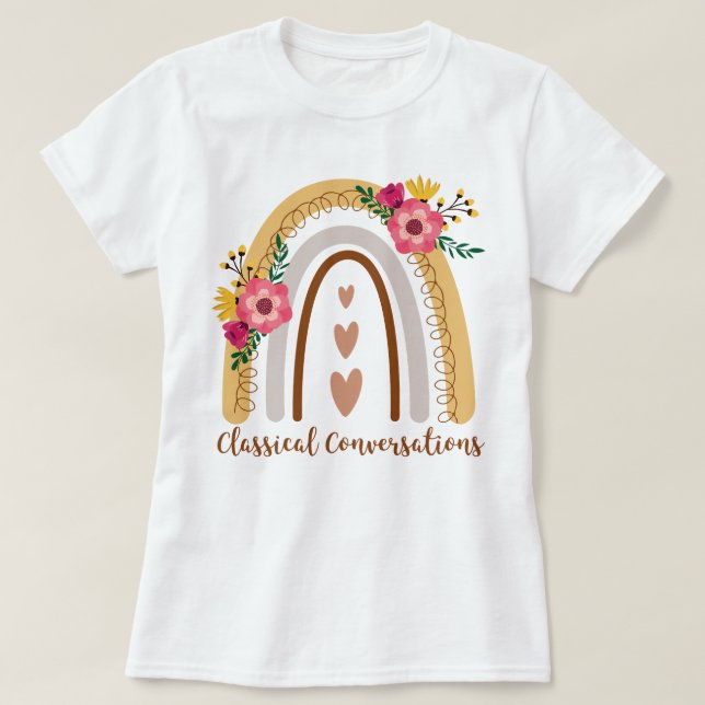 Klassische Konversationen Rainbow Homeschool CC T-Shirt (Design vorne)