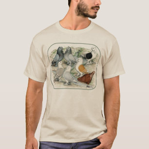 Klassische Krause abgehaltene Tauben T-Shirt