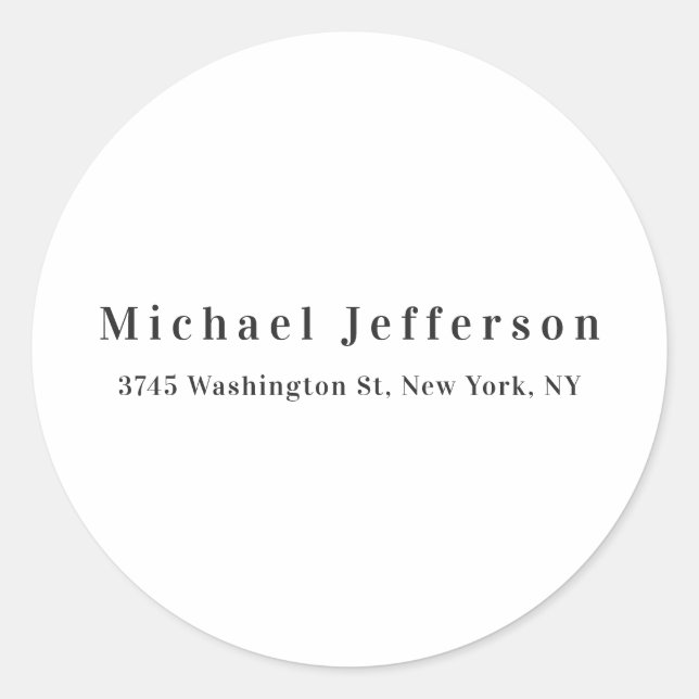 Klassische kreative Trendy Black & White Minimalis Runder Aufkleber (Vorderseite)