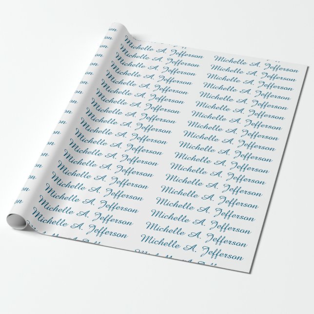 Klassische kreative Trendy White Ocean Blue Geschenkpapier (Ungerollt)