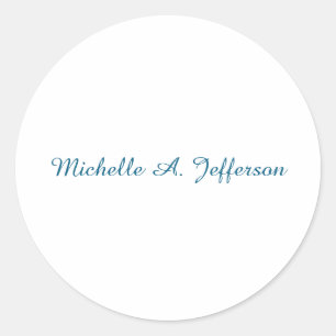 Klassische kreative Trendy White Ocean Blue Runder Aufkleber