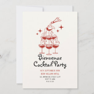 klassische Kritzel-Gekritzel-Cocktailparty-Einladu Einladung