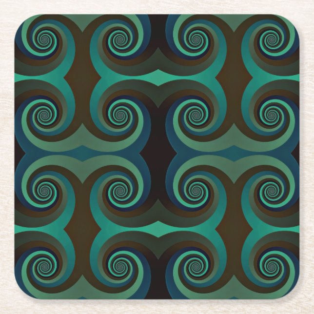 Klassische Kunst Deko schwarz und Urlaubgrün Rechteckiger Pappuntersetzer (Vorderseite)