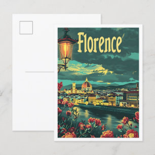 Klassische Kunst Florenz Italien Retro Vintage Rei Postkarte