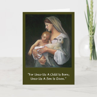 KLASSISCHE KUNST-WEIHNACHTSkarte: MADONNA U. KIND Feiertagskarte