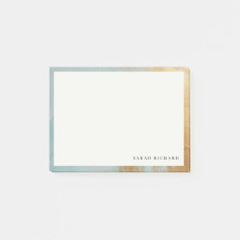 Klassische künstlerische Aqua Blue Gold Öl Farbe F Post-it Klebezettel