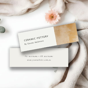 Klassische künstlerische Beige Gold Öl Anstrich Te Mini Visitenkarte