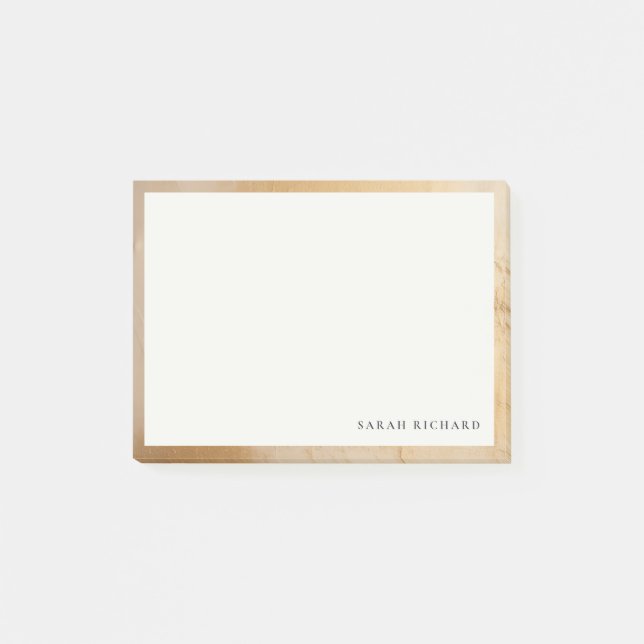 Klassische künstlerische Chic Beige Gold Ölfarbe F Post-it Klebezettel (Vorderseite)