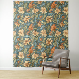 Klassische künstlerische Hand William Morris Blue Wandteppich