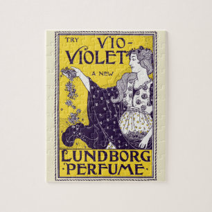 Klassische Kunstwerke im Jugendstil - Frau mit vio Puzzle