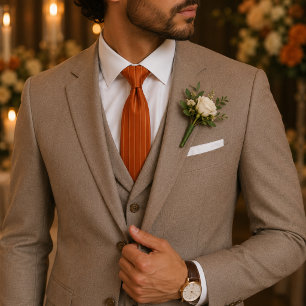 Klassische Kupfer-Brandorange-Pinstripe Krawatte