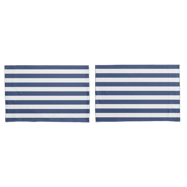 Klassische Küstenstreifen | Cobalt Blue Stripes Kissenbezug (Vorderseite-Set)