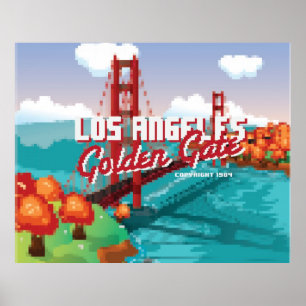 Klassische L.A Golden Gate Videospielbox-Kunst aus Poster