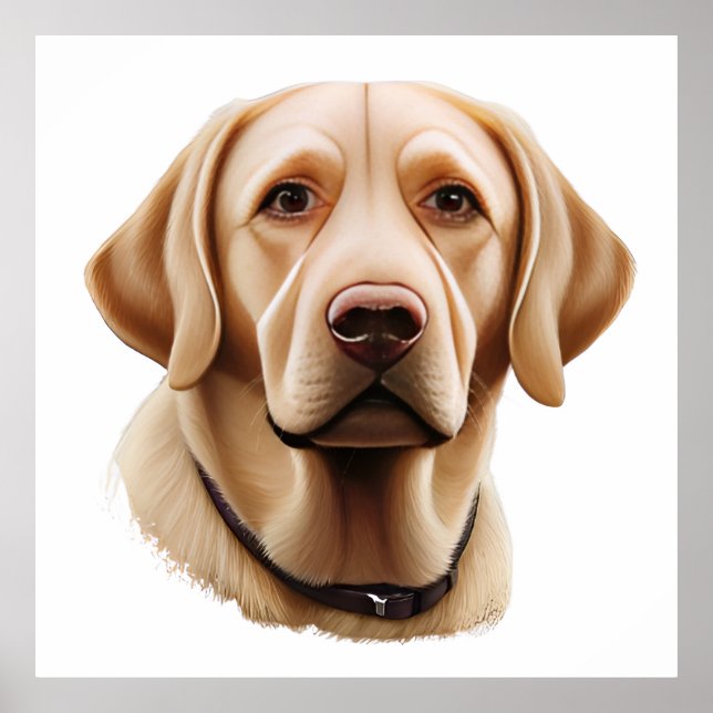 Klassische Labrador Retriever Illustration Poster (Vorne)