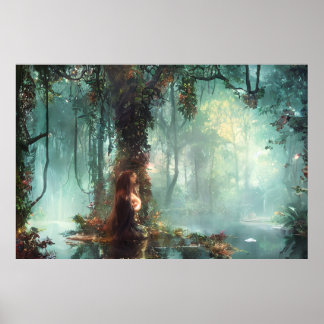 Klassische Landschaft schöne Farben bläulichen Her Poster