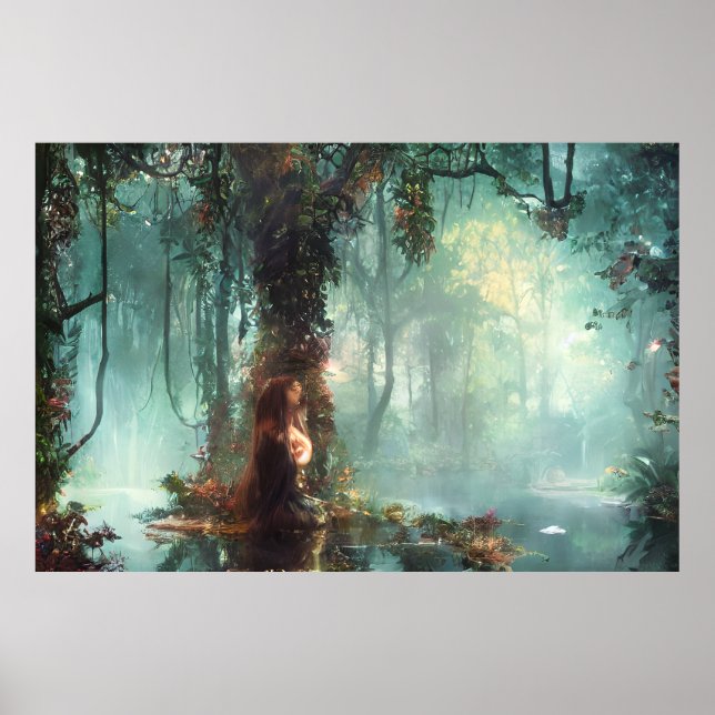 Klassische Landschaft schöne Farben bläulichen Her Poster (Vorne)