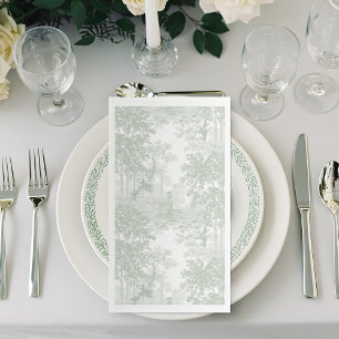 Klassische Landschaft-Toile-Hochzeit in Salbeigrün Serviette