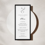 Klassische leaf Monogram Wedding Flat Menu Card Menükarte<br><div class="desc">Leaf Wappen Monogramm Hochzeitsmenü.</div>