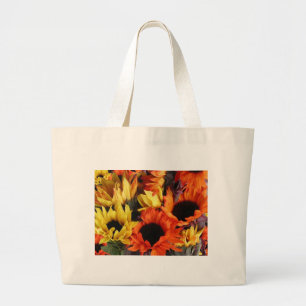 Klassische Leinwand-Tasche mit Sonnenblumen Jumbo Stoffbeutel