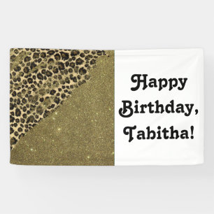 Klassische Leopard-DruckBrushstrokes auf Banner