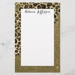 Klassische Leopard-DruckBrushstrokes auf Briefpapier