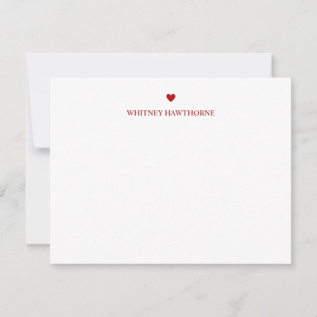 Klassische Liebe für Red Heart Stationery Mitteilungskarte (Vorderseite)