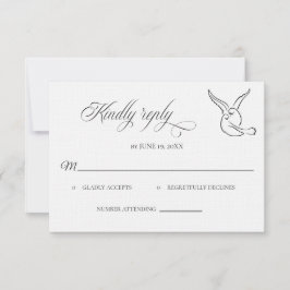 Klassische Liebesvögel Hochzeit RSVP-Karte RSVP Karte