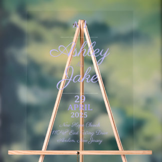 Klassische Lila Einladungskarte für Hochzeiten Acrylschild