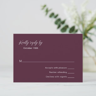 Klassische Lila Hochzeit RSVP Karte