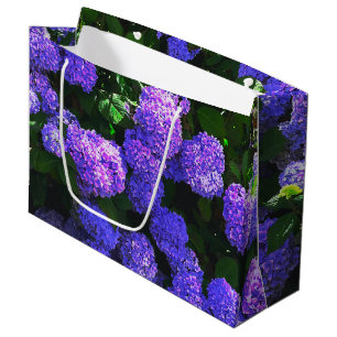 Klassische Lila Hydrangea-Geschenktasche Große Geschenktüte