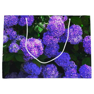 Klassische Lila Hydrangea-Geschenktasche Große Geschenktüte
