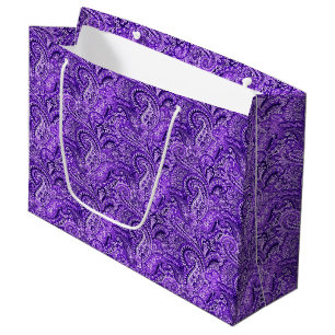 Klassische Lila Paisley Große Geschenktasche Geschenktüte