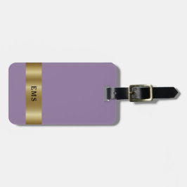 Klassische Lila- und Gold-Monogramm-Gepäckmarke Gepäckanhänger