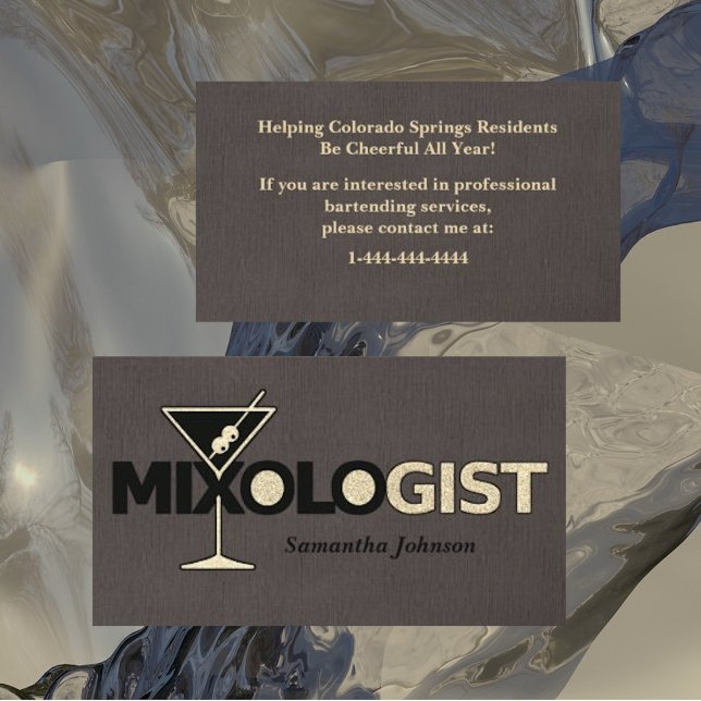 Klassische Linen Mixologist Barkeeper Business Car Visitenkarte (Von Creator hochgeladen)