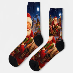 Klassische lustige Weihnachtsmann-Festtags-Socken Socken
