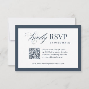 Klassische Luxus-Hochzeit mit scannbarem QR-Code i RSVP Karte