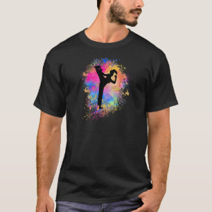 Klassische Mädchen Regenbogen Karate weibliche Jud T-Shirt