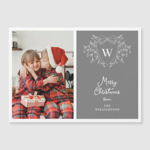 Klassische Magnetkarte aus grauem und weißem Wappe