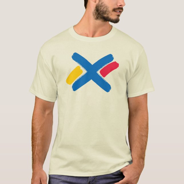 Klassische Malerei Buchstabe X Monogramm T-Shirt (Vorderseite)