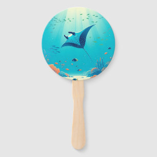 Klassische, Mantarochen-Küstenkunst Fächer