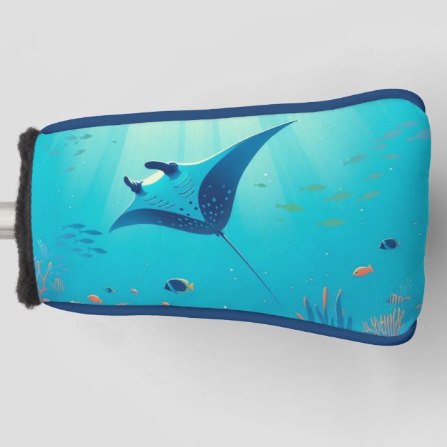 Klassische, Mantarochen-Küstenkunst Golf Headcover (Vorderseite)