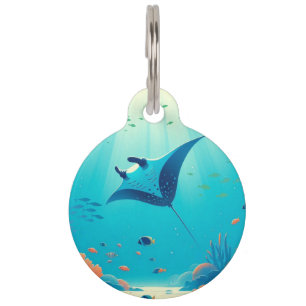 Klassische, Mantarochen-Küstenkunst Haustiermarke