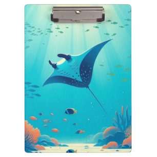 Klassische, Mantarochen-Küstenkunst Klemmbrett