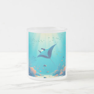 Klassische, Mantarochen-Küstenkunst Mattglastasse