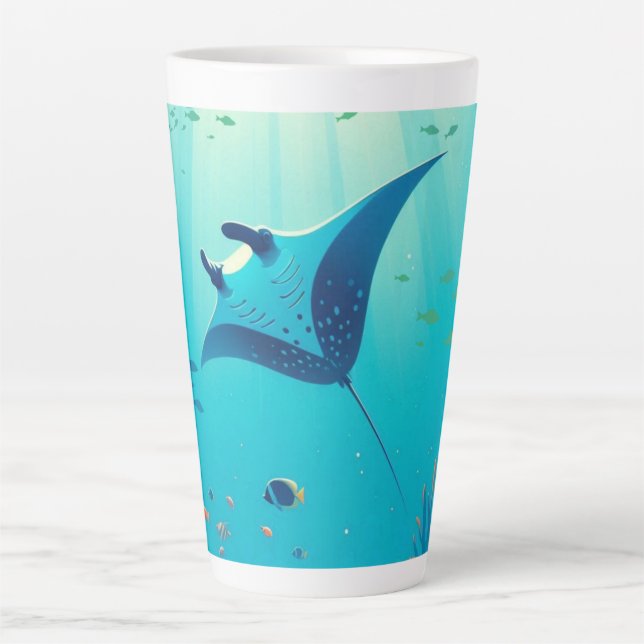 Klassische, Mantarochen-Küstenkunst Milchtasse (Vorderseite)