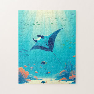 Klassische, Mantarochen-Küstenkunst Puzzle
