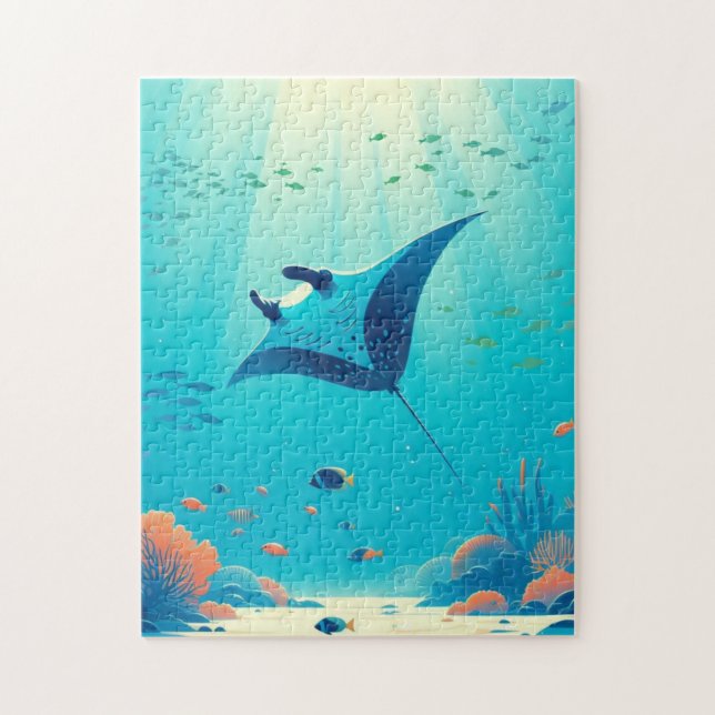 Klassische, Mantarochen-Küstenkunst Puzzle (Vertikal)