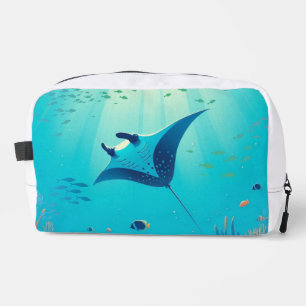 Klassische, Mantarochen-Küstenkunst Waschbeutel