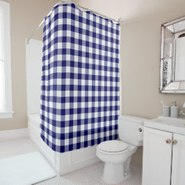 Klassische Marine und White Gingham Pattern Duschvorhang